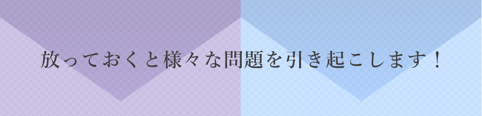 放っておくと様々な問題を引き起こします！