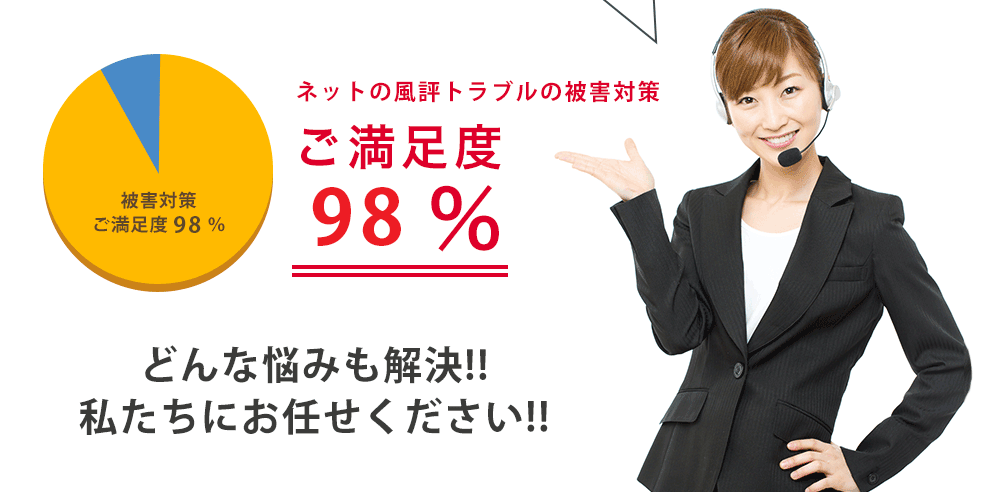 ネット風評トラブルのご満足度00%！どんな悩みも解決！私たちにお任せください１